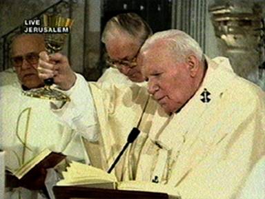 Joao Paulo II no Cenaculo de Jerusalem